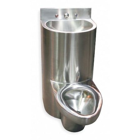 Acorn Controls Prison Toilet and Sink Combination Unit, 1.6 gpf gpf, Floor Mount, Silver 1440-CT-2-BPH-04-M-PH