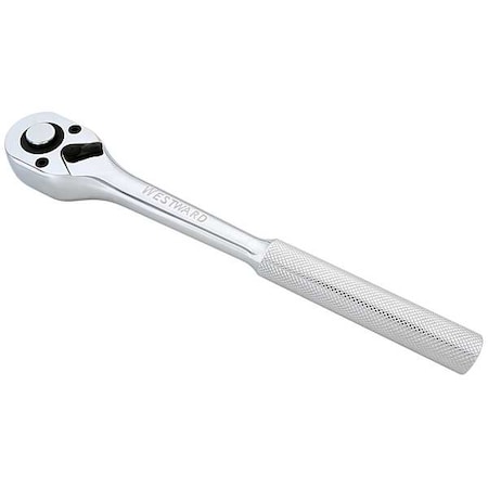 Westward 1/2" Drive, 72 Geared Teeth, Pear Head Hand Ratchet, 10" L, Chrome Finish 1KEJ1