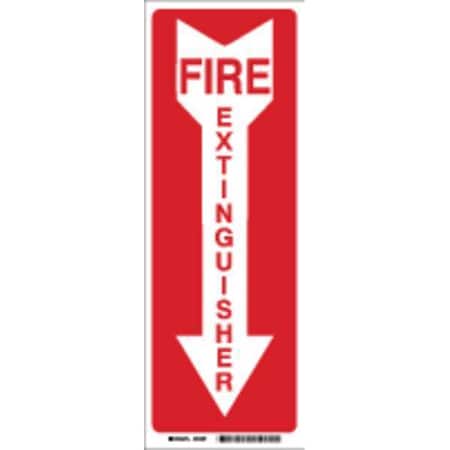 Brady Fire Extinguisher Sign, 14 in Height, 3 1/2 in Width, Polyester, Rectangle, English 85261