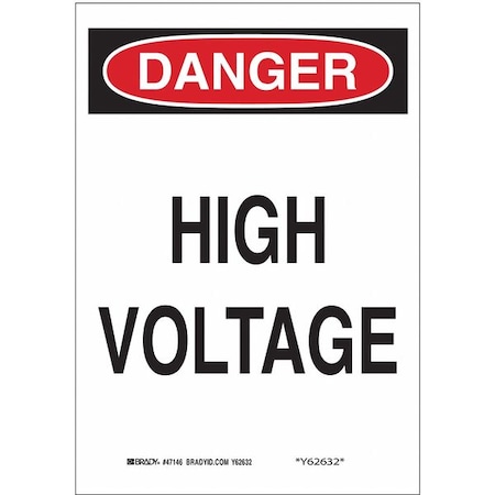 Brady Danger Sign, 10X7", R and BK/WHT, HV, ENG, 47146 47146