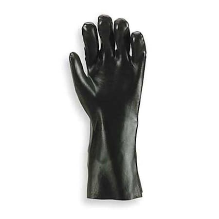 Showa 7714R Chemical Resistant Gloves, PVC, 14 in L, 18 mil, Black, L, 1 PR 7714R-10-V