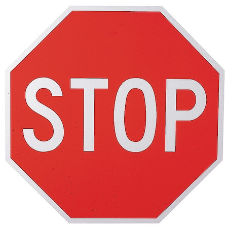 Lyle Stop Sign, 30" W, 30" H, Aluminum, Red R1-1-30DA