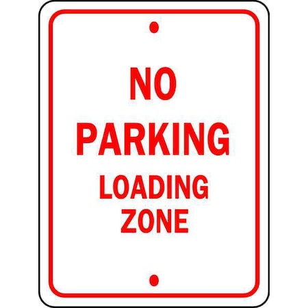 Zing No Parking Sign, 12" W, 18" H, English, Aluminum 2271