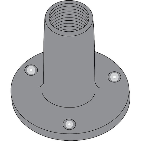 Zoro Select Round Weld Nut, #10-24, Steel, 1/32 in Ht, 50 PK 1LAE1