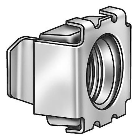 Zoro Select Cage Nut, #10-24, Square Shape, Steel, Not Graded, Plain Finish, 25 PK 1LBE5