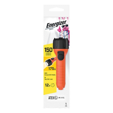 Energizer Orange LED Handheld Flashlight, Alkaline AA, 40lm ENISHH21E