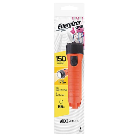 Energizer Orange LED Handheld Flashlight, Alkaline D, 60lm ENISHH25E