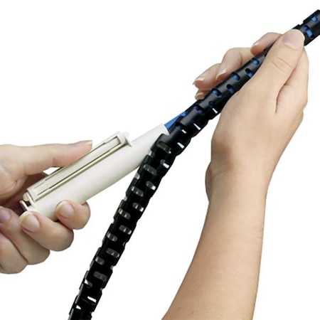 Panduit Cable Wrap, 1 in Inside Dia., 1.13 in Max Bundle Dia., 100 ft, Polyethylene, Black PW100F-C20