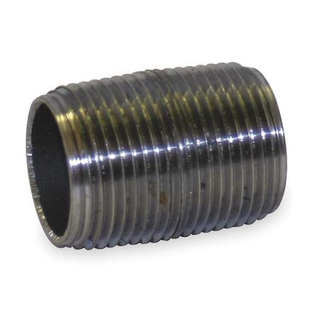 Zoro Select 1-1/4" Close Black Pipe Nipple Sch 80 1LML6