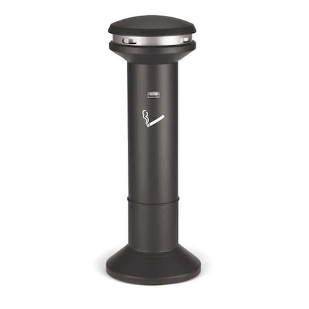 Rubbermaid Commercial Infinity Cigarette Receptacle, 6-11/16 gal., Black FG9W3400BLA