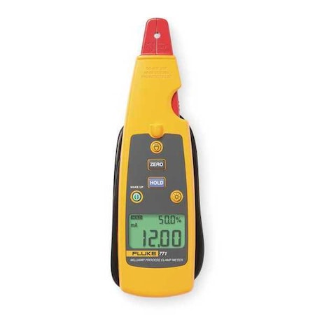 Fluke Digital Clamp Meter, Dual Backlit, 99 mA A, 0.3 in (8 mm) Jaw Capacity, CAT II 300V Safety Rating FLUKE-771