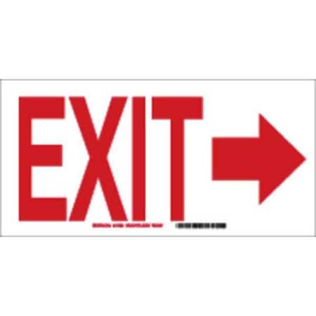 Brady Exit Sign, Aluminum, 10" W, 7" H, Exit, White 41019