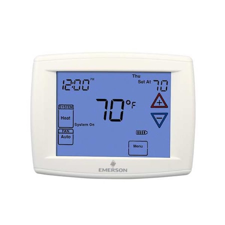 WHITE-RODGERS Blue Series 12 Touchscreen Thermostats, 7, 5-1-1 Programs, 1 H 1 C, 24VAC 1F97-1277