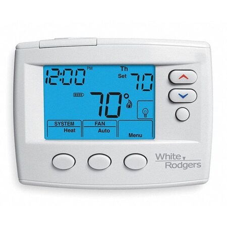 White-Rodgers Low Voltage Thermostat, 5-1-1, 5-2, or Nonpogrammable Programs, 1 H 1 C, Hardwired/Battery, 24VAC 1F80-0471