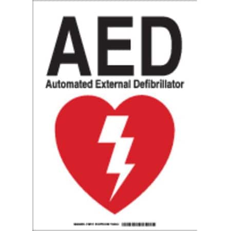 Brady Aed Automated External Defibrillator, 10" W x 14" H, Rectangle, Plastic, 102717 102717