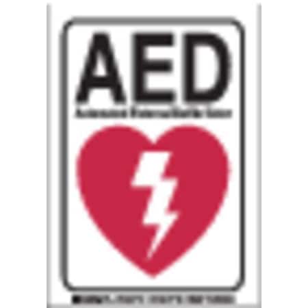Brady AED Automated External Defibrillator, 5 in x 3-1/2 in, Rectangle, Polyester, 102713 102713