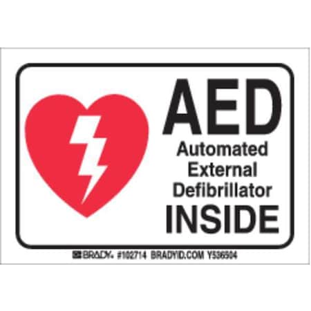 Brady Safety Label, 3-1/2 In. H, 5 In. W, 102714 102714