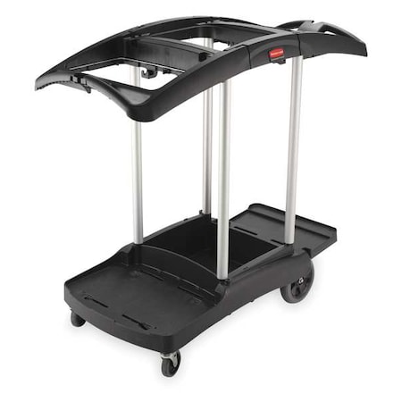 Rubbermaid Commercial Recycling Cart, Black, Plastic, Aluminium FG9T9200BLA