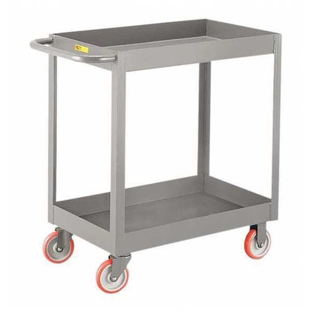 Little Giant Deep Shelf Truck, 3", 1200 lb., 24 x 48", Steel, 1,200 lb Load Capacity, 2 Shelves, 24 in W, 35" H DS2448X3-5PY