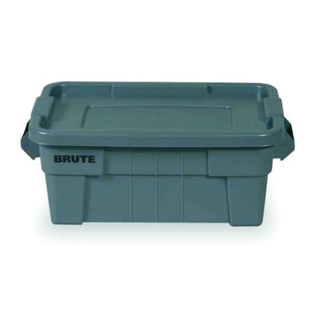 Rubbermaid Commercial Stack & Nest Storage Tote W/ Lid, 14 gal, 27-7/8 in L x 16-1/2 in W x 10-3/4 in H, Gray, Plastic FG9S3000GRAY