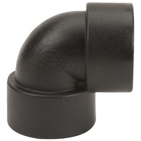 Banjo 90 Degree Elbow, Polypropylene, 1-1/2", Schedule 80, 300 psi Max Pressure EL150-90
