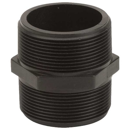Banjo Hex Nipple, 2 in MNPT x 2 in MNPT, Schedule 80, 300 psi Max, -20 to 150 Degrees F NIP200-SH
