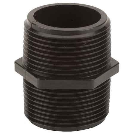 Banjo Hex Nipple, Polypropylene, 1-1/4", Schedule 80, 300 psi Max Pressure NIP125-SH
