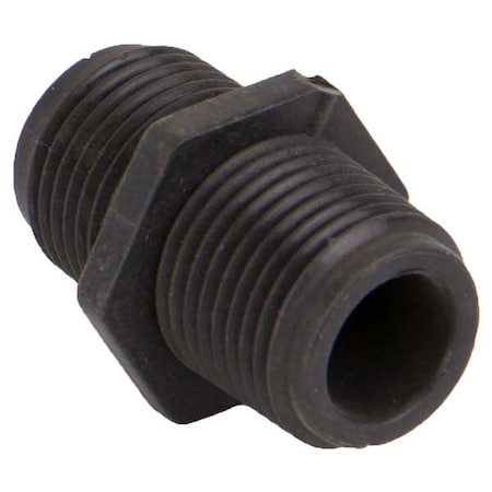 Banjo Hex Nipple, Polypropylene, 3/8", Schedule 80, 300 psi Max Pressure NIP038-SH
