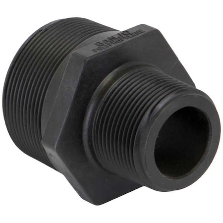 Banjo Reducing Nipple, Polypropylene, 2" x 1-1/4", Schedule 80, 300 psi Max Pressure RN200-125