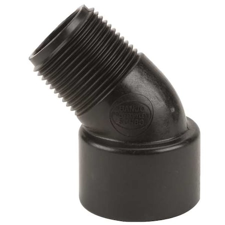 Banjo 45 Degree Street Elbow, Polypropylene, 1", Schedule 80, 300 psi Max Pressure SL100-45