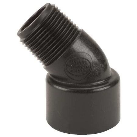 Banjo 45 Degree Street Elbow, Polypropylene, 3/4", Schedule 80, 300 psi Max Pressure SL075-45