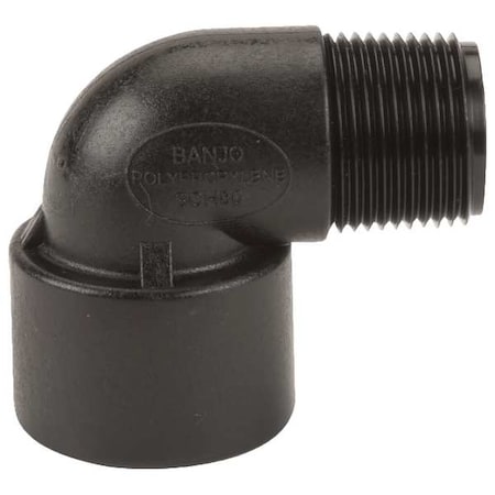 Banjo 90 Degree Street Elbow, Polypropylene, 3/4", Schedule 80, 300 psi Max Pressure SL075-90