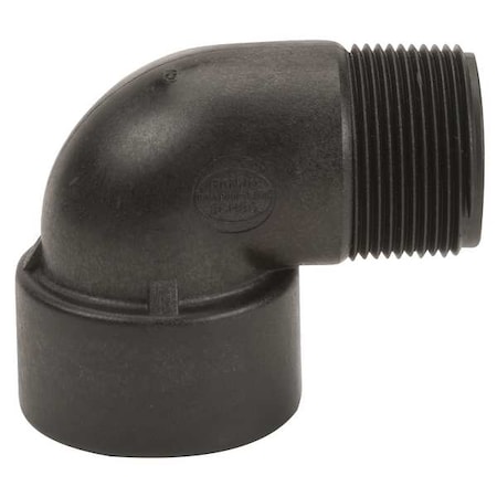 Banjo 90 Degree Street Elbow, Polypropylene, 1-1/4", Schedule 80, 300 psi Max Pressure SL125-90