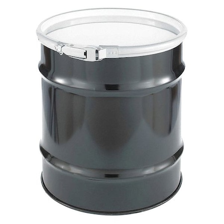 Zoro Select Open Head Transport Drum, Steel, 20 gal, Unlined, Black CQ2006Q