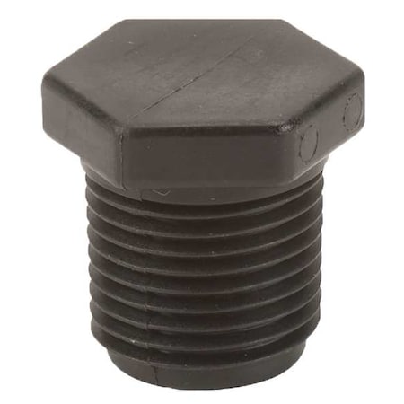 Banjo Plug, Polypropylene, 1/2", Schedule 80, 300 psi Max Pressure PLUG050