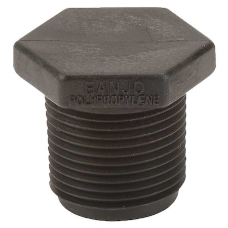 Banjo Plug, Polypropylene, 3/4", Schedule 80, 300 psi Max Pressure PLUG075