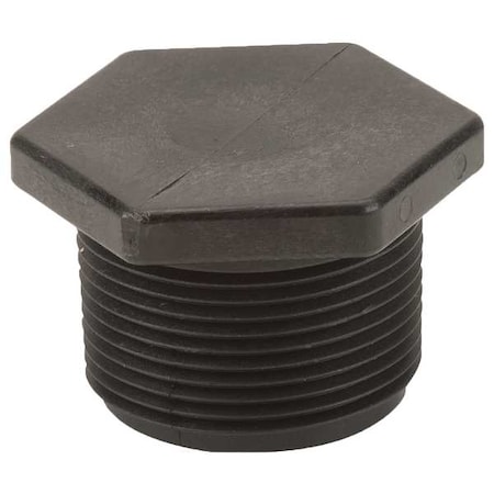 Banjo Plug, Polypropylene, 1-1/4", Schedule 80, 300 psi Max Pressure PLUG125