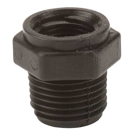 Banjo Reducing Bushing, Polypropylene, 1/2" x 3/8", Schedule 80, 300 psi Max Pressure RB050-038