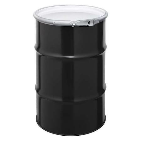 Zoro Select Open Head Transport Drum, Steel, 30 gal, Unlined, Black CQ3005Q
