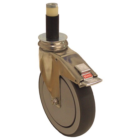 Zoro Select Swivel Stem Cstr w/Totl Lock, 5 in, 260 lb P14S-RP050K-SX3-TB