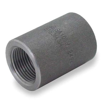 ZORO SELECT 1/2" Black Forged Steel Coupling Class 3000 1MNA3