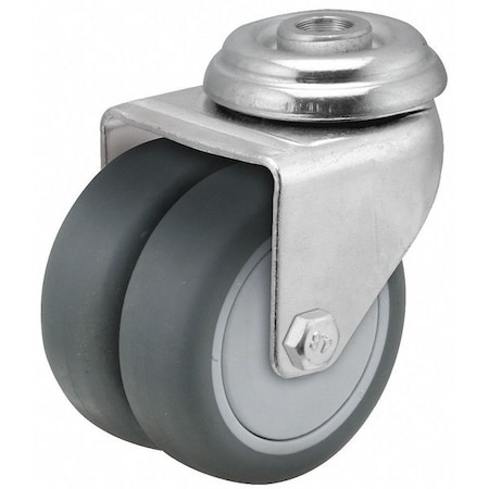 Zoro Select Dual Wheel Bolt Hole Swivel Caster, 220lb DW03TPP100SWHK01