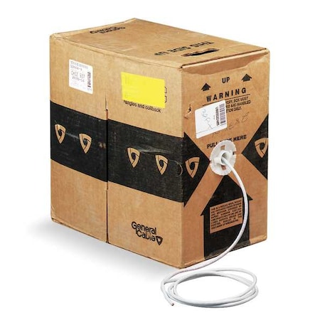 Genspeed Cable, Cat 6, 23 AWG, 1000 ft, White 7131141