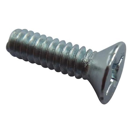 Zoro Select #4-40 x 3/8 in Phillips Flat Machine Screw, Zinc Plated Steel, 100 PK U24670.011.0037