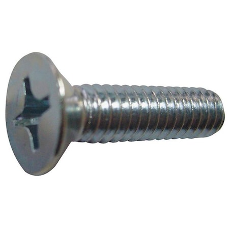 Zoro Select #10-32 x 3/4 in Phillips Flat Machine Screw, Zinc Plated Steel, 100 PK U24670.019.0076