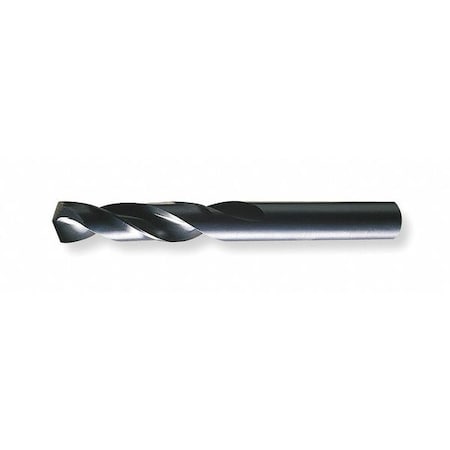 CHICAGO-LATROBE Screw Machine Drill Bit, 19/64 in Size, 135  Degrees Point Angle, High Speed Steel, Straight Shank 49219