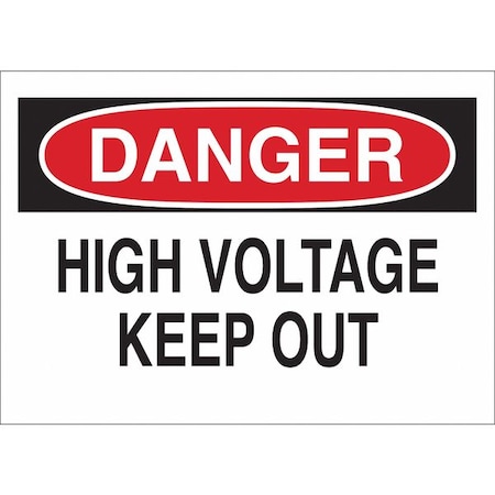 Brady Danger Sign, 10X14", R and BK/Wht, Eng, 84084 84084