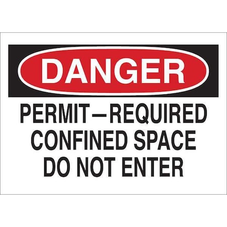 Brady Safety Sign Label, 3 1/2 in H x 5 in W, Polyester, Horizontal Rectangle 87768