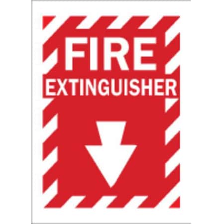 Brady Fire Extinguisher Sign, 14 in Height, 10 in Width, Aluminum, Rectangle, English 43294