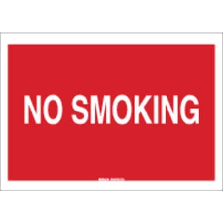 Brady No Smoking Sign, 7" H, 10" W, Rectangle, English, 42687 42687